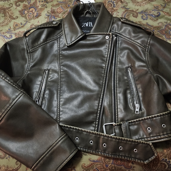 ZARA VIRAL LEATHER JACKET - Picture 1 of 3